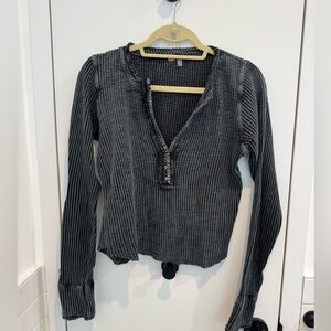 Free people thermal waffle long sleeve top